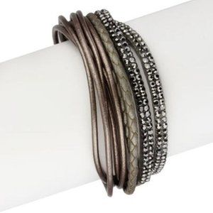 Urban Leather Wrap Bracelet (Grey)